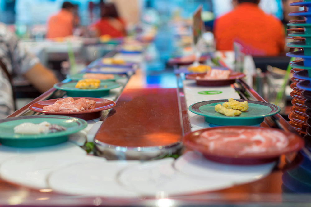 Conveyor belt at a Suki Hot Pot restaurant